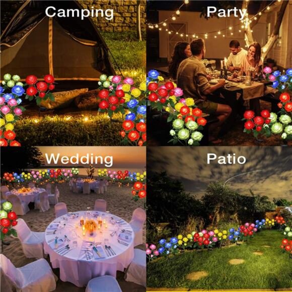 Outdoor Solar Garden Stake Lights,Upgraded LED Solar Powered Light - Picture 2 of 7